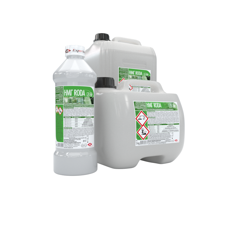 HMI® RODA - почистващ и дезинфекциращ концентрат за под и повърхности